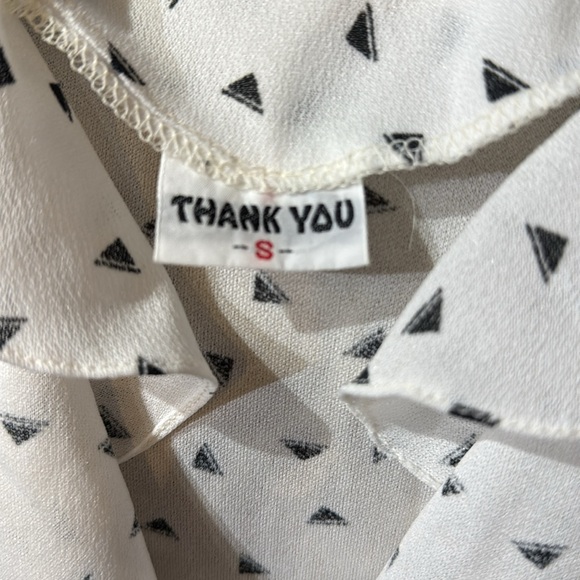 320 // THANK YOU Chiffon Blouse With Ruffle // S - Picture 2 of 3